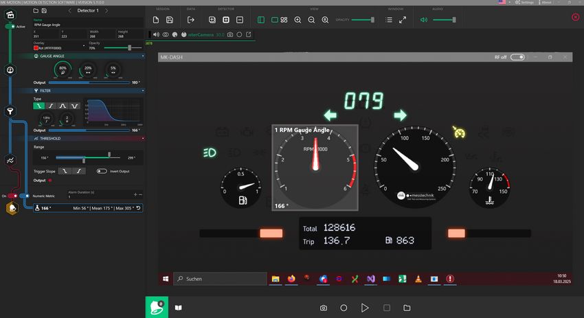 Gauge angle detection