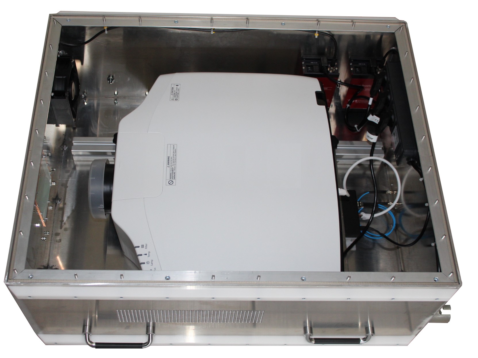 Schirmbox für Projektor - Innenansicht